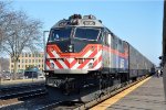 Inbound commuter shoves east into the station